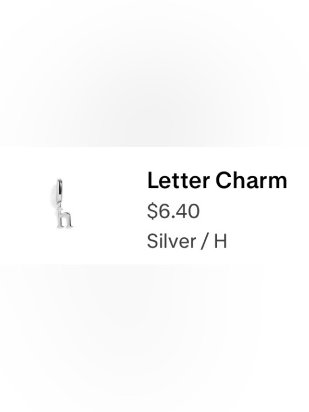 Wear Felicity - Letter 'H' Silver Charm Pendant for Bracelets